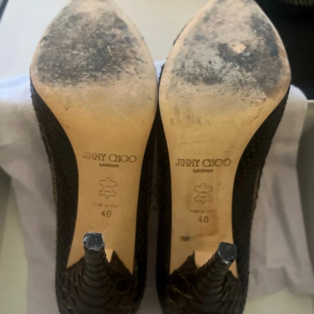 Jimmy Choo Python Heels 40 - Picture 5 of 7